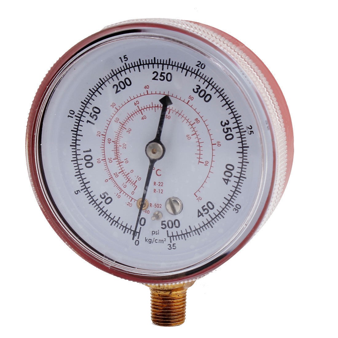 1/8" Thread 7cm Dia 500 psi Red High Pressure A/C Manifold Gauge Replacement
