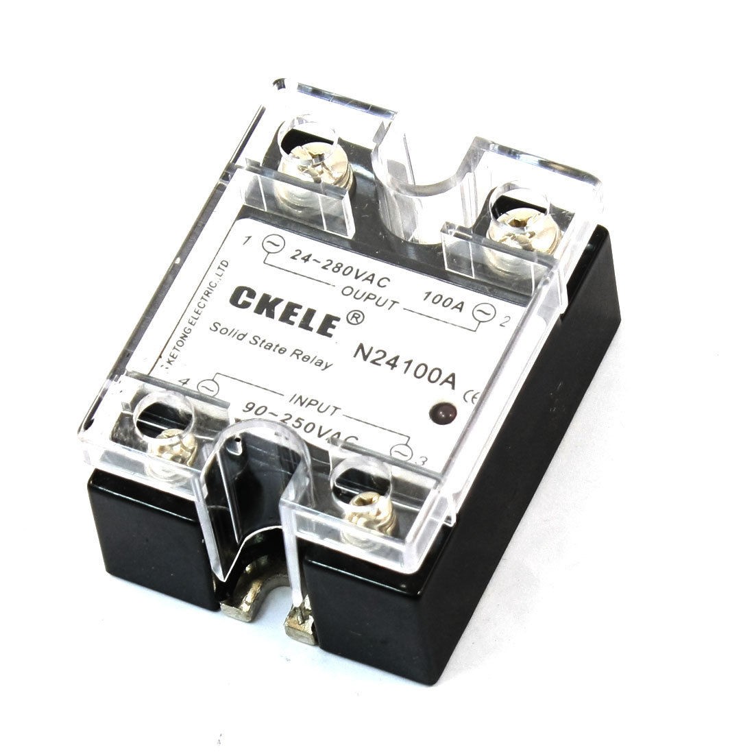 AC 24-280V to 90-250V 100A 1 Phase Metal Polished Base Solid State Relay