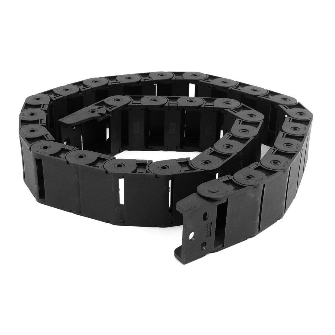 1.04m Long Plastic Open 18mm x 37mm Wire Carrier Drag Chain Nested Black
