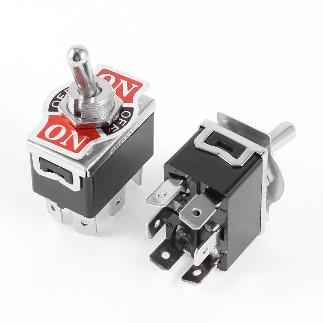 2 x Black DPDT 3 Position ON/OFF/ON Momentary 6 Terminals Toggle Switch