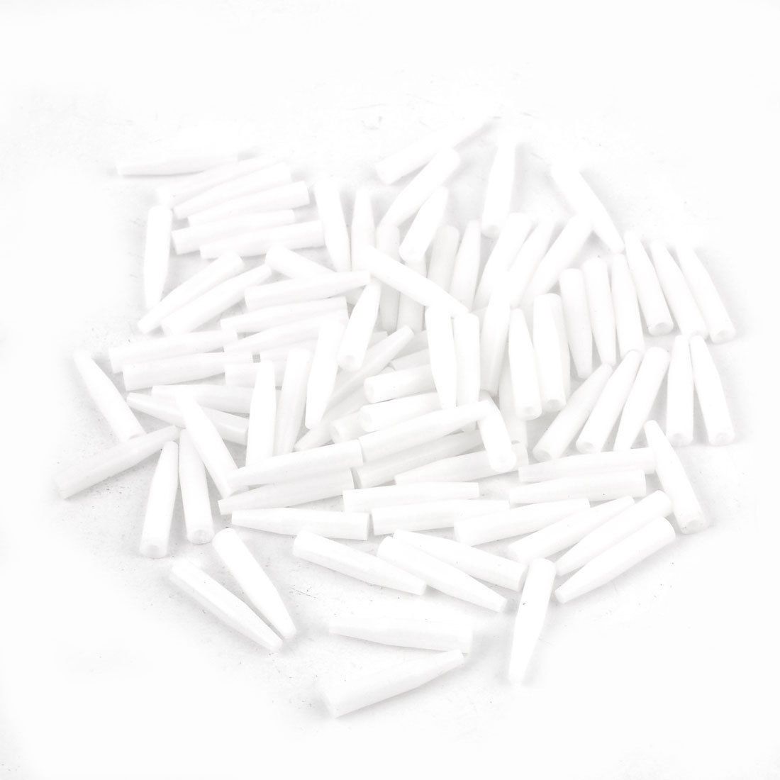 100 Pcs White Pointed Ended 3cm Long Hot Hollow Extrution Rod