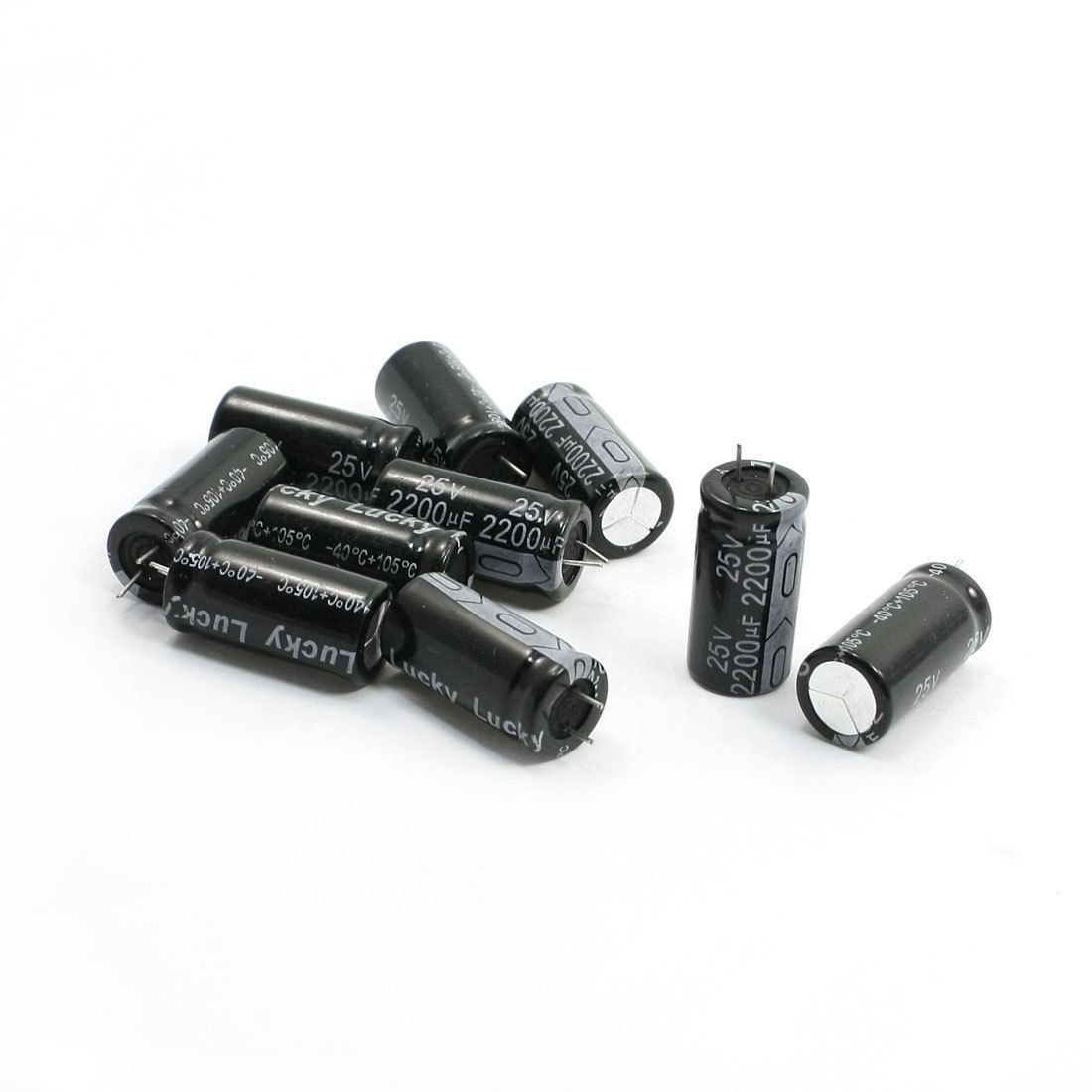 10 x 2200uF 25V Polarized Aluminum Electrolytic Capacitor 12 x 25mm