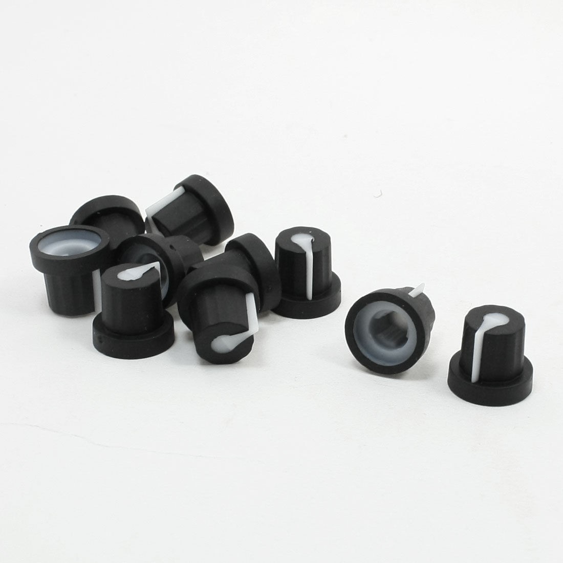 10pcs 11mm Top Dia White Mark Rotary Control Knobs Potentiometer Pot