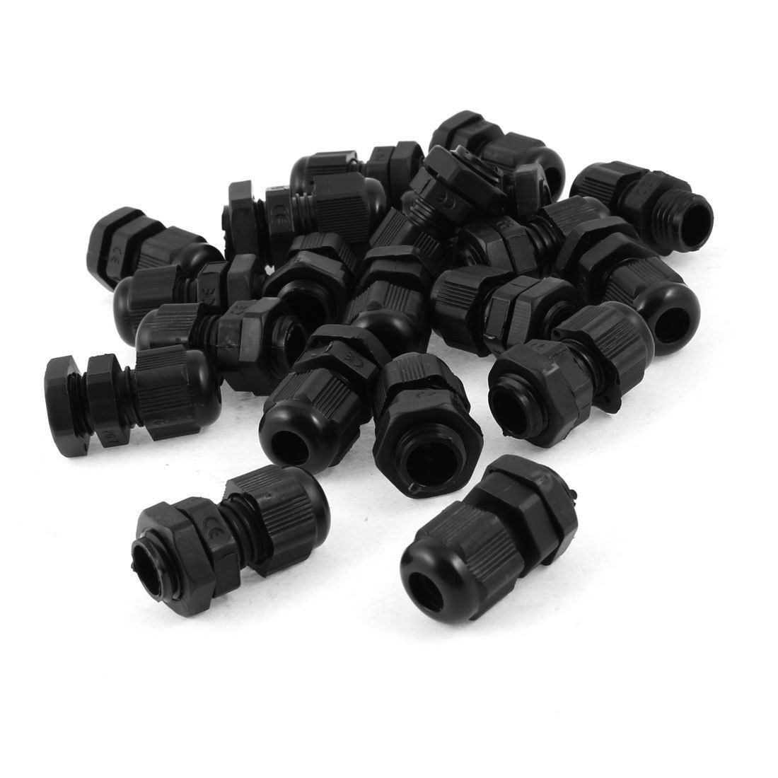 20 Pieces Black Plastic Waterproof Cable Gland Connector PG7