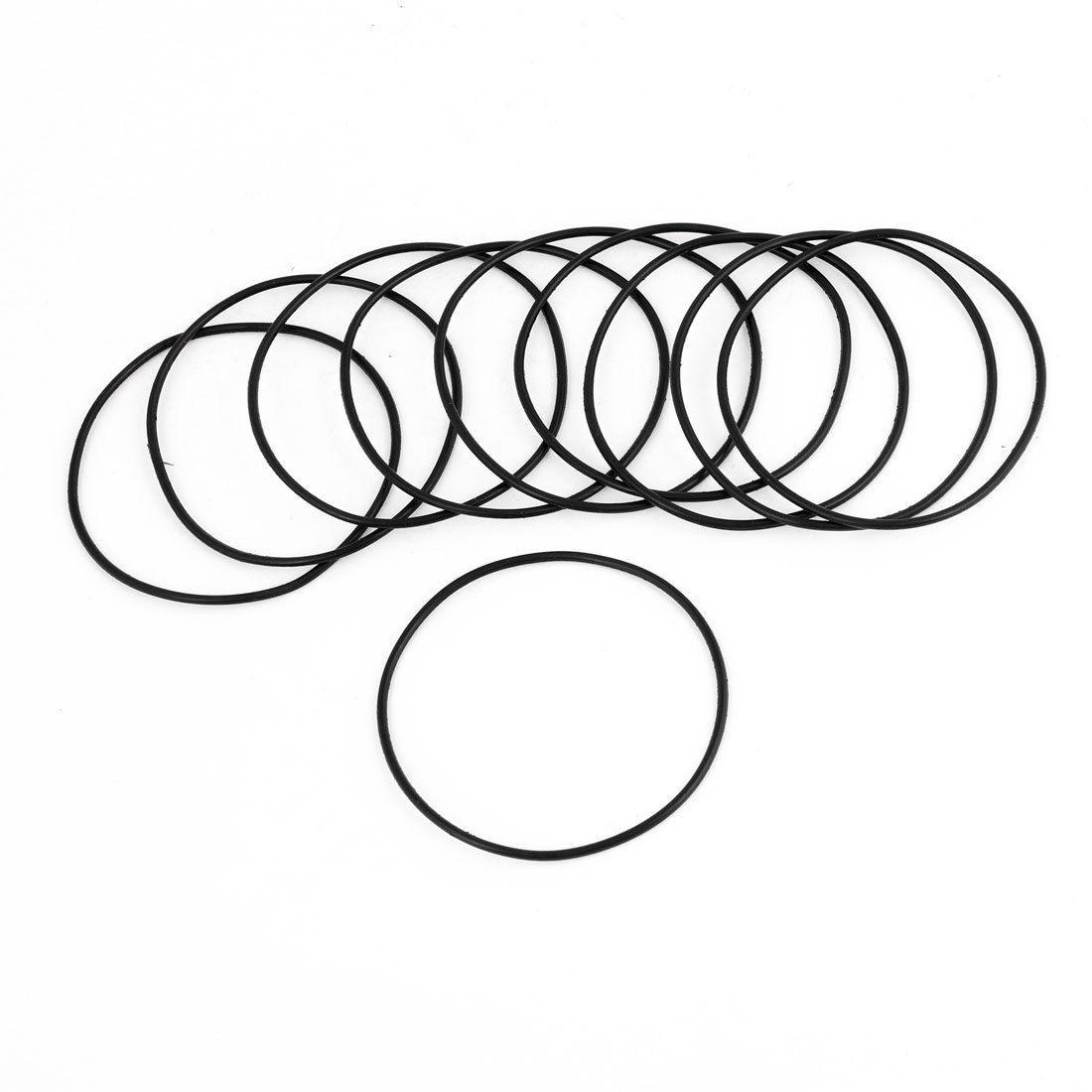 10 Pcs Replacing 51mm External Dia Industrial Rubber O Rings Seals Black