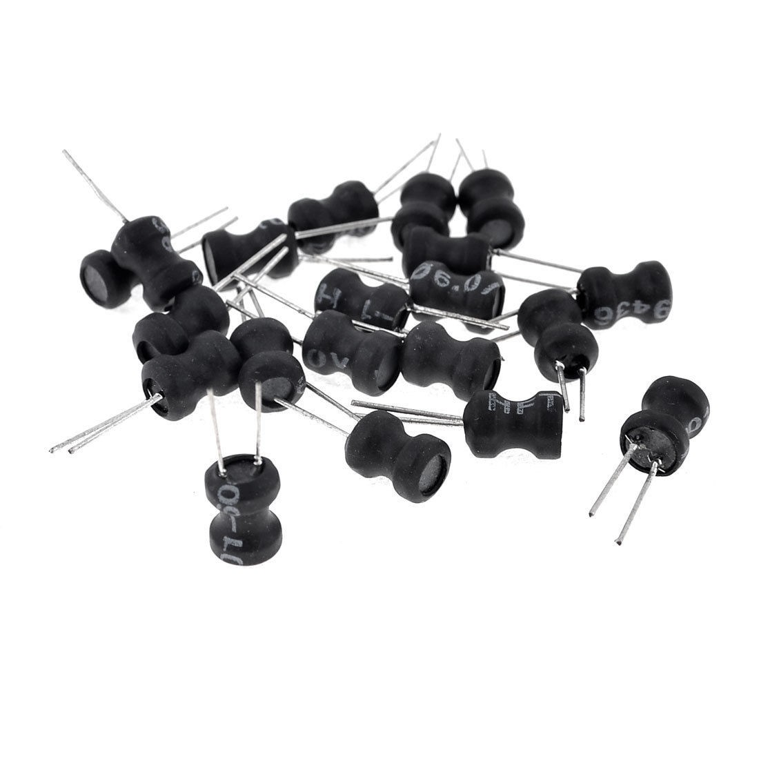 20 Pcs 100UH 6mm x 9mm UL-polyolefin Metal Magnetic 2 Pins Leaded Inductors
