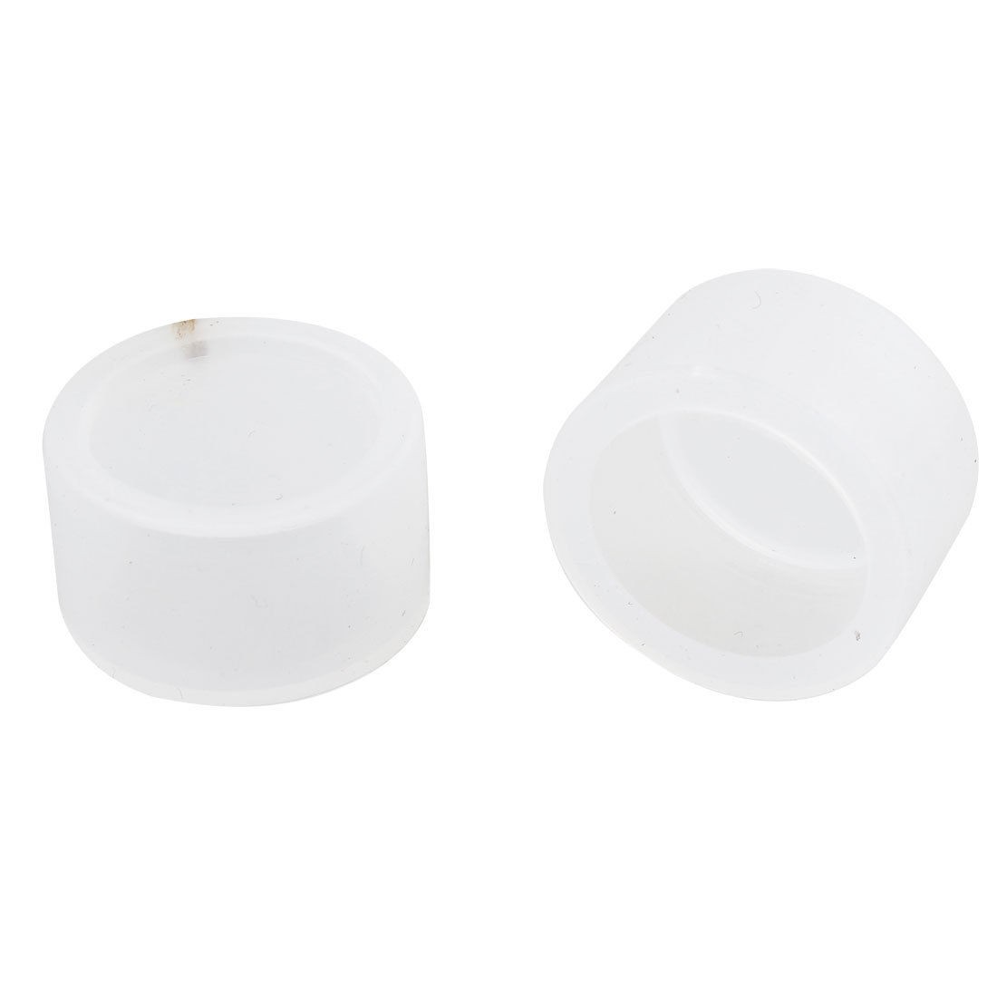 2 Pcs White Clear Soft Plastic Round Waterproof Button Switch Cover Cap