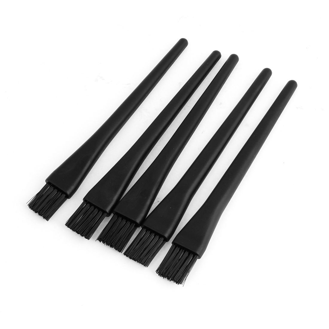 5 Pcs 0.5cm Double Row Plastic Handle Anti Static Brushes Black
