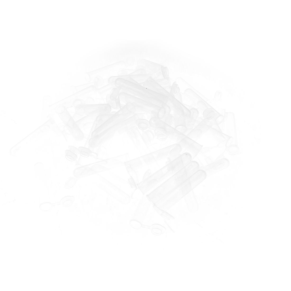 200 Pcs 10ml Round Bottom Micro Centrifuge Tubes w Attached Caps Clear White