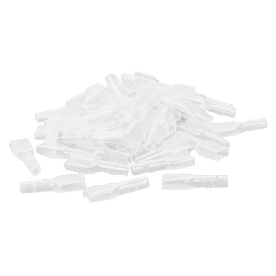 50 Pcs Insulation Soft PVC Fork Spade Terminal Sleeve Cap Boot Clear