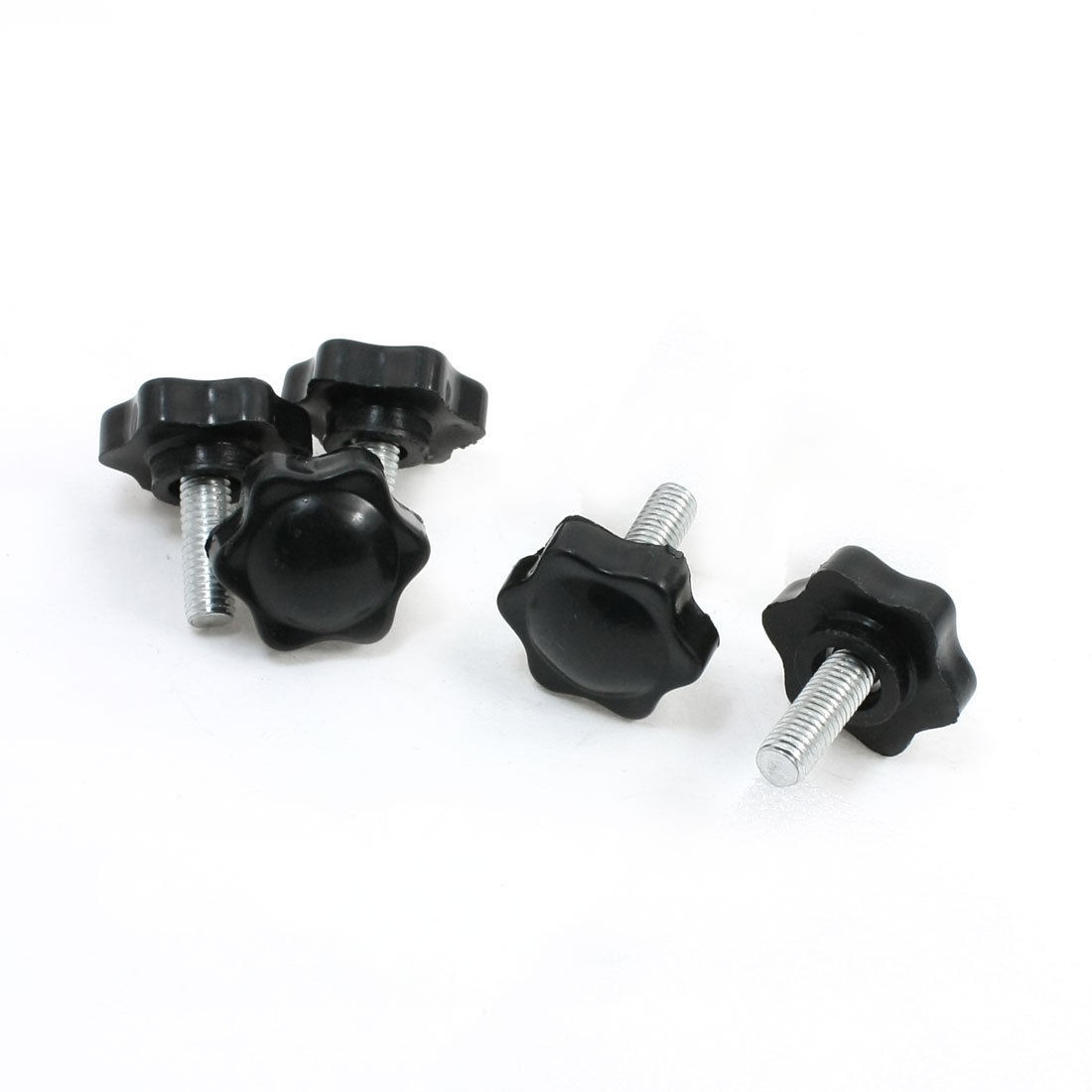 M8 x 20mm Thread 32mm Dia Antislip Grip Star Shaped Head Clamping Knob 5Pcs