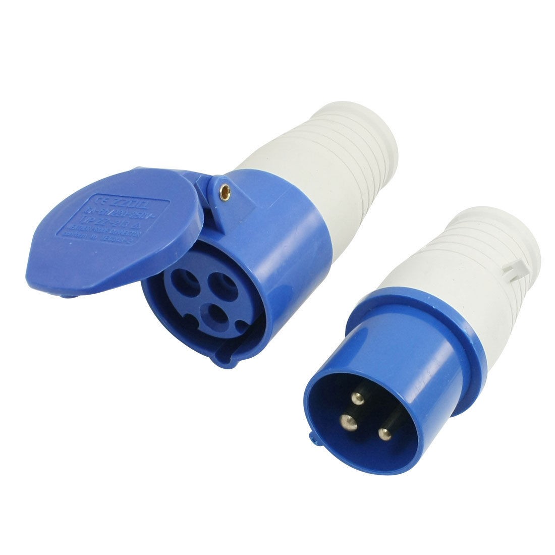 AC 220-250V 16A Blue White IP44 2P+E IEC309-2 Industrial Plug Socket Connector