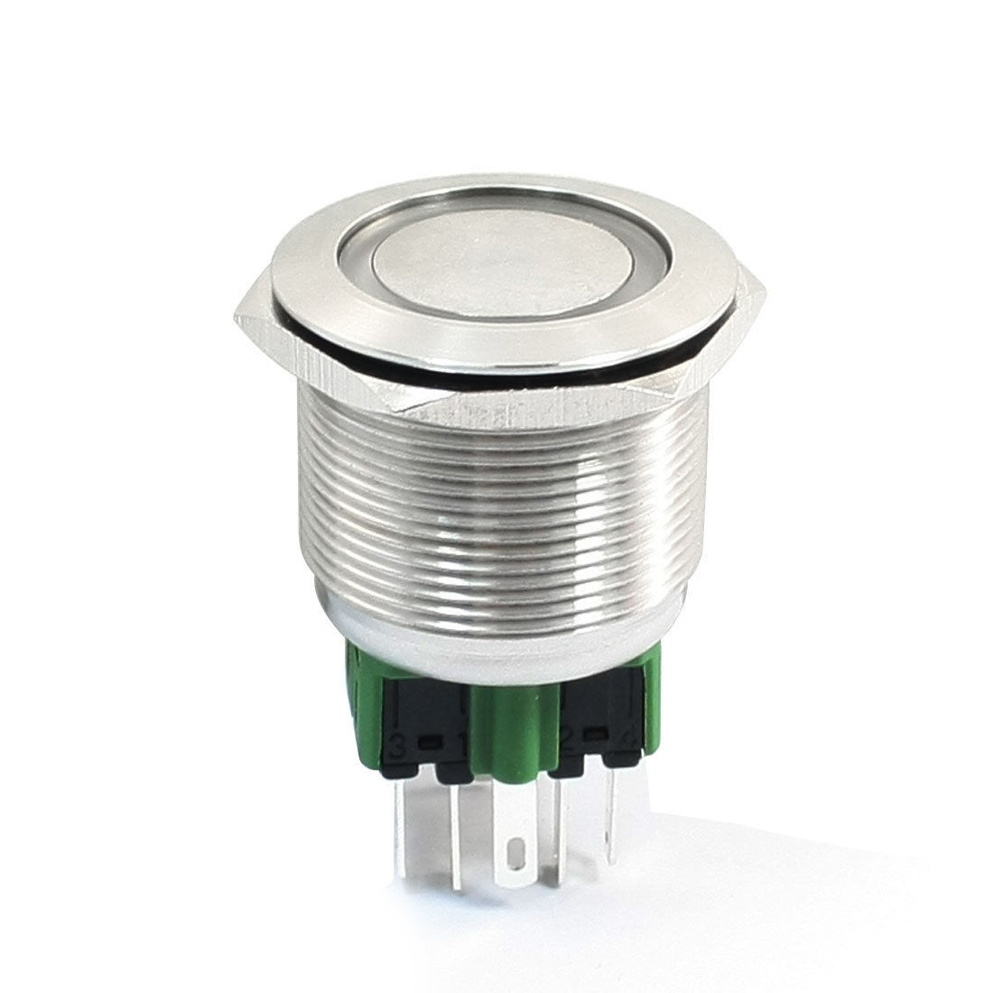 DC 24V Red Angel Eye Latching Stainless Steel Push Button Switch 25mm