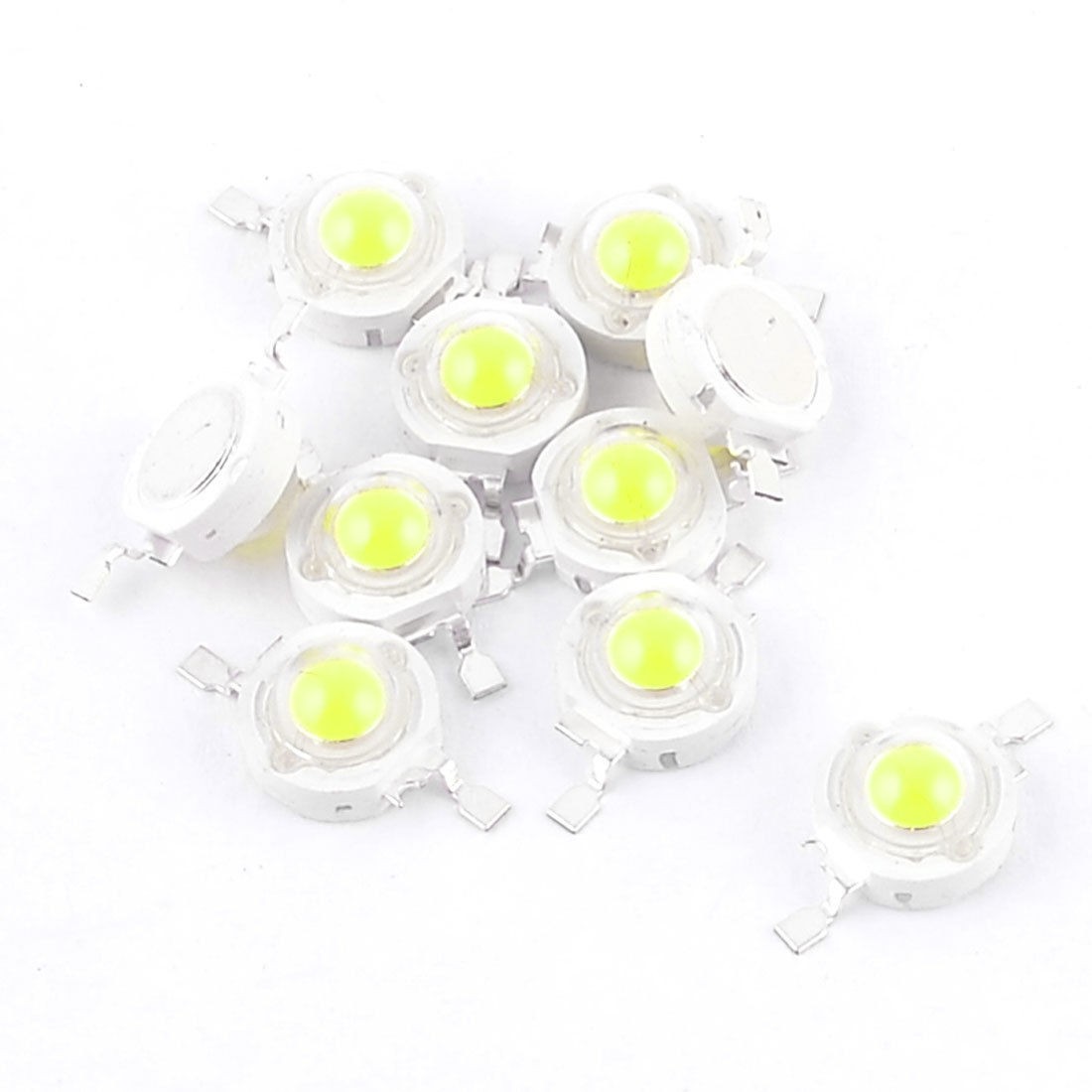 10 Pieces White LED Light Lamp Bulb Emitters 2 Terminals 1W 100-110Lm