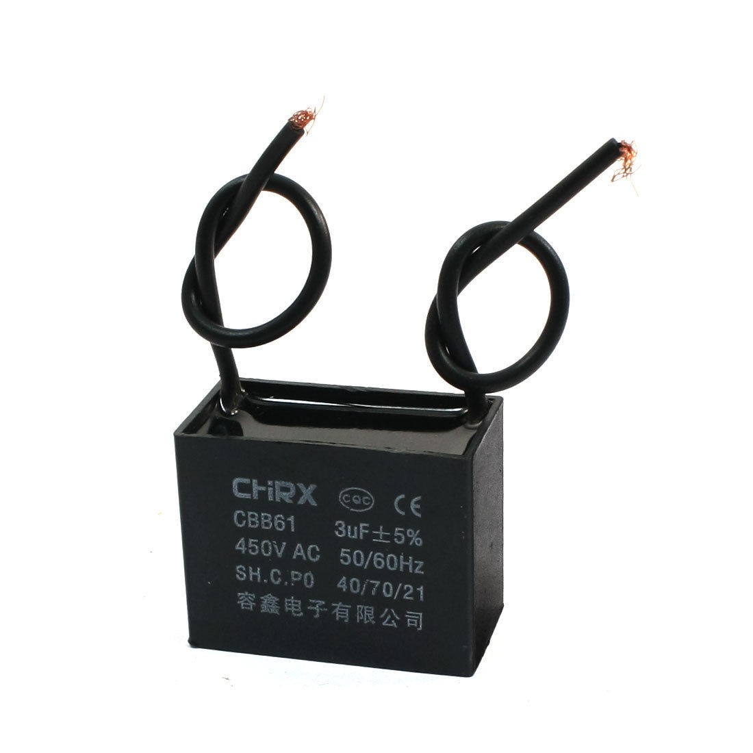 CBB61 3uF 450V AC Metallized Polypropylene Film Motor Run Capacitor