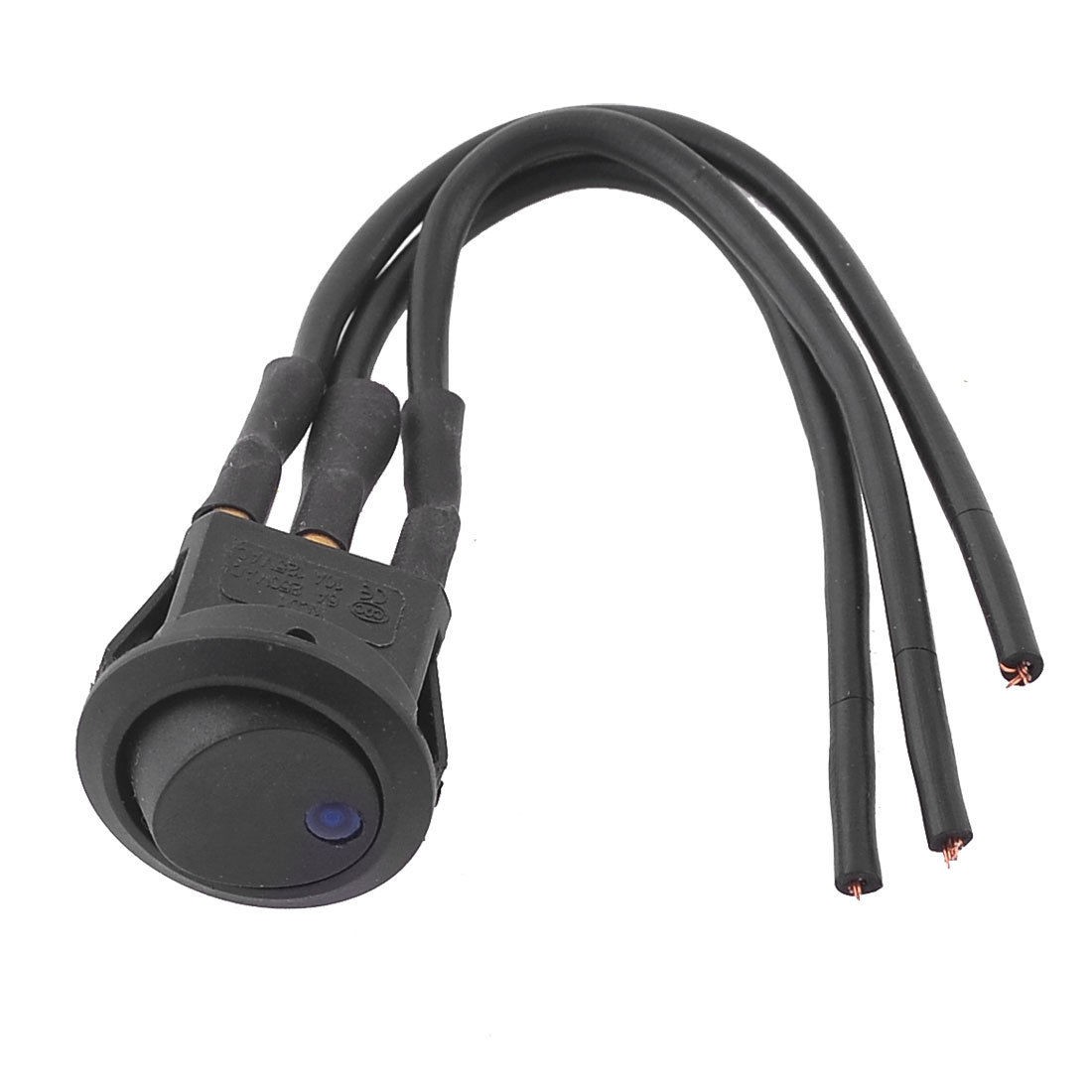 19x12mm DC 20A 12V 3 Wired Blue Lamp SPST On/Off Boat LED Rocker Switch