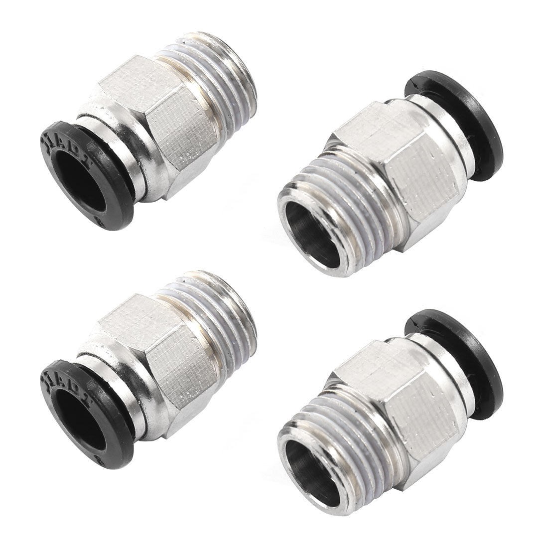 4 Pcs 8mm Tube 1 4" PT Threaded Push in Air Pneumatic Quick Coupler Connectors