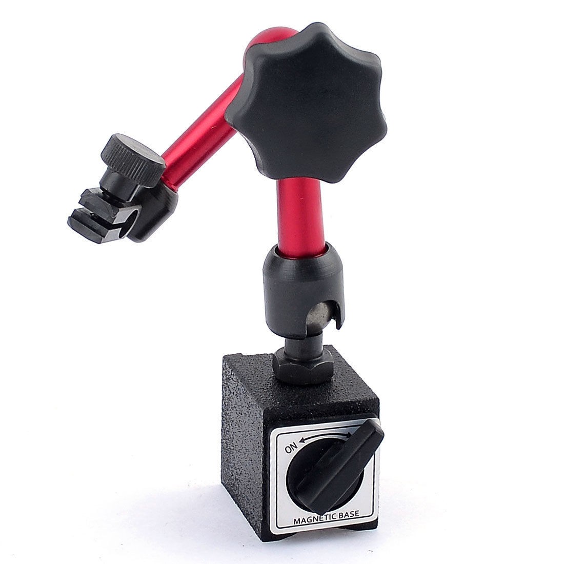 Portable Dial Indicator On/Off Magnetic Base Stand Black Burgundy
