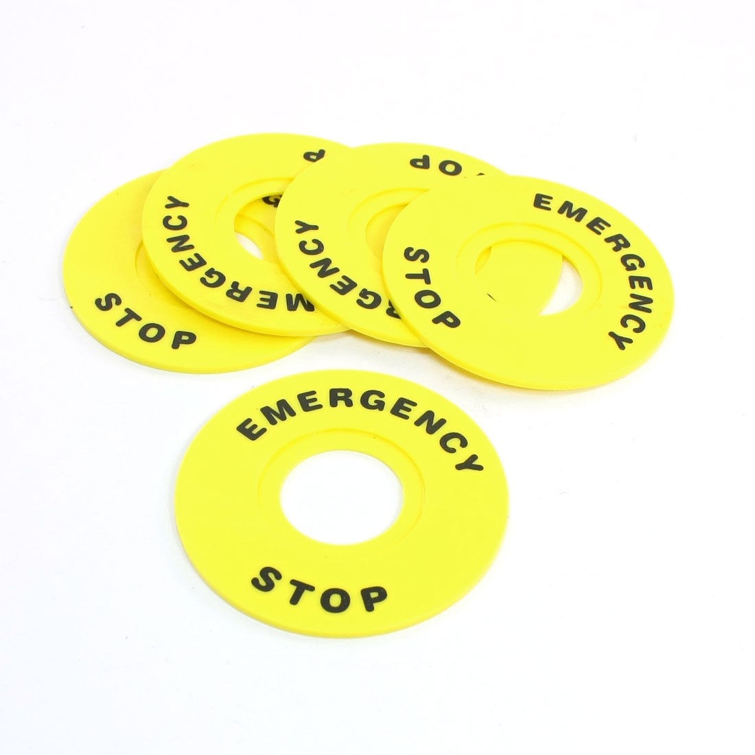 5Pcs Round 22mm Dia Cutout Push Button Switches Safeguard Cover Yellow