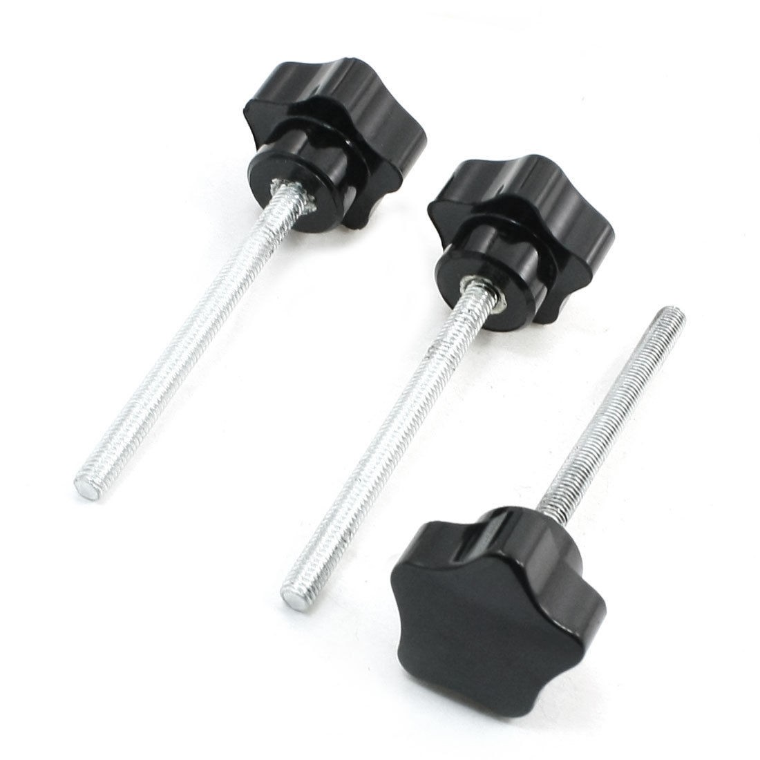 30mm Star Head Dia 6 x 30mm Male Thread Screw On Type Clamping Knob 3 Pcs