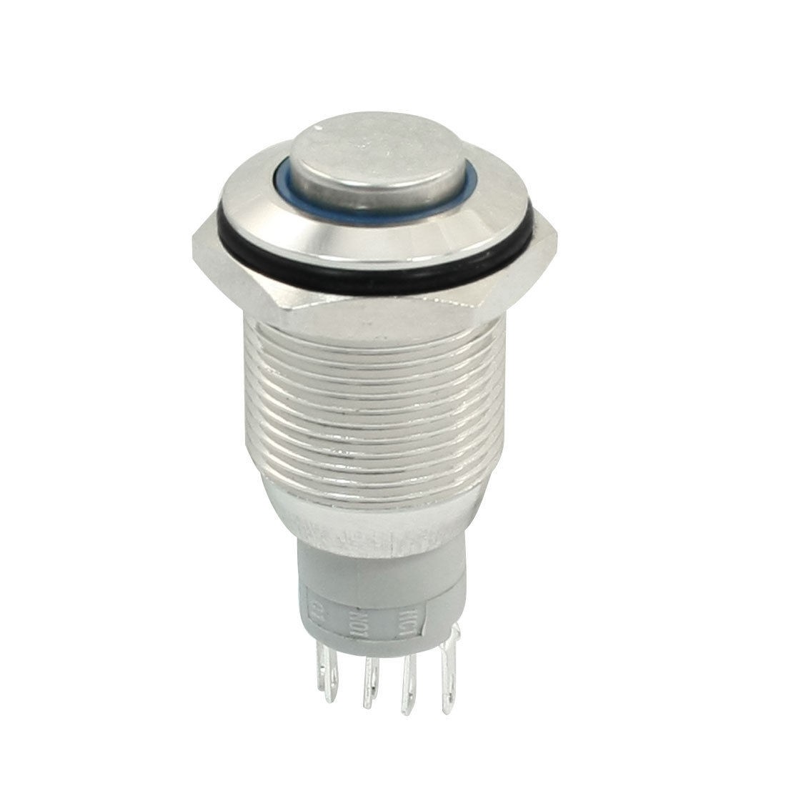 12V Blue Illuminated LED 5Pin Connector Stainless Momentary Button Switch SPDT