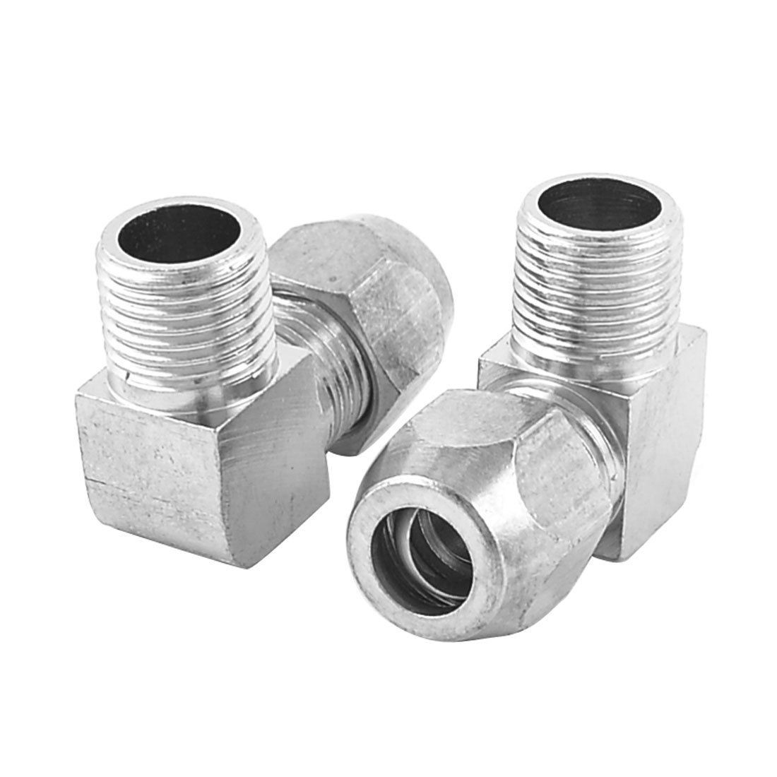 2 Pcs 1 8" PT Male to 6mm Elbow Quick Coupler Pneumatic Pipe Fitting Connector