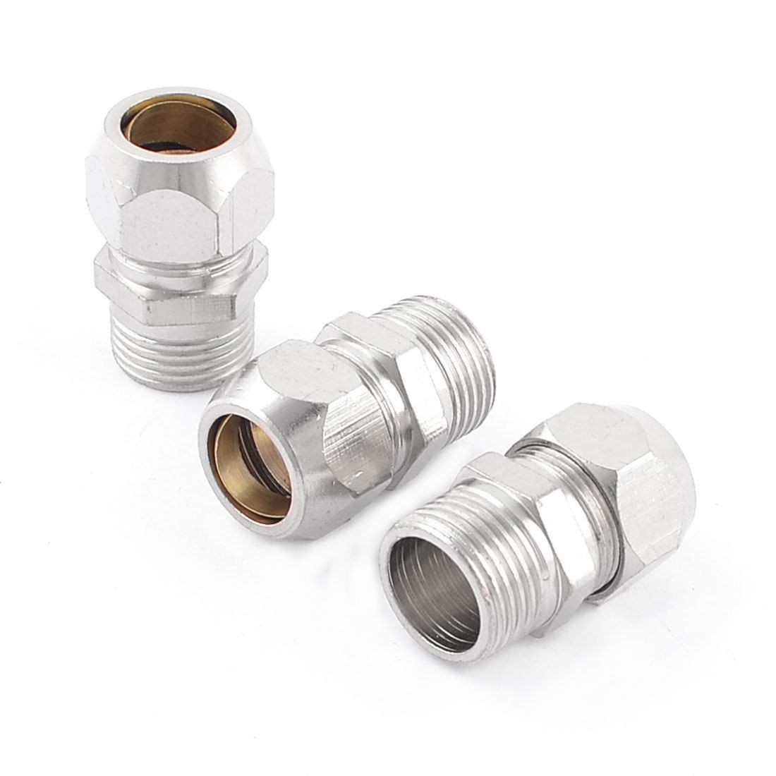 3 Pcs 3 8" PT Male Threaded Hex Bushing Hydraulic Quick Coupler for 12mm Pipe