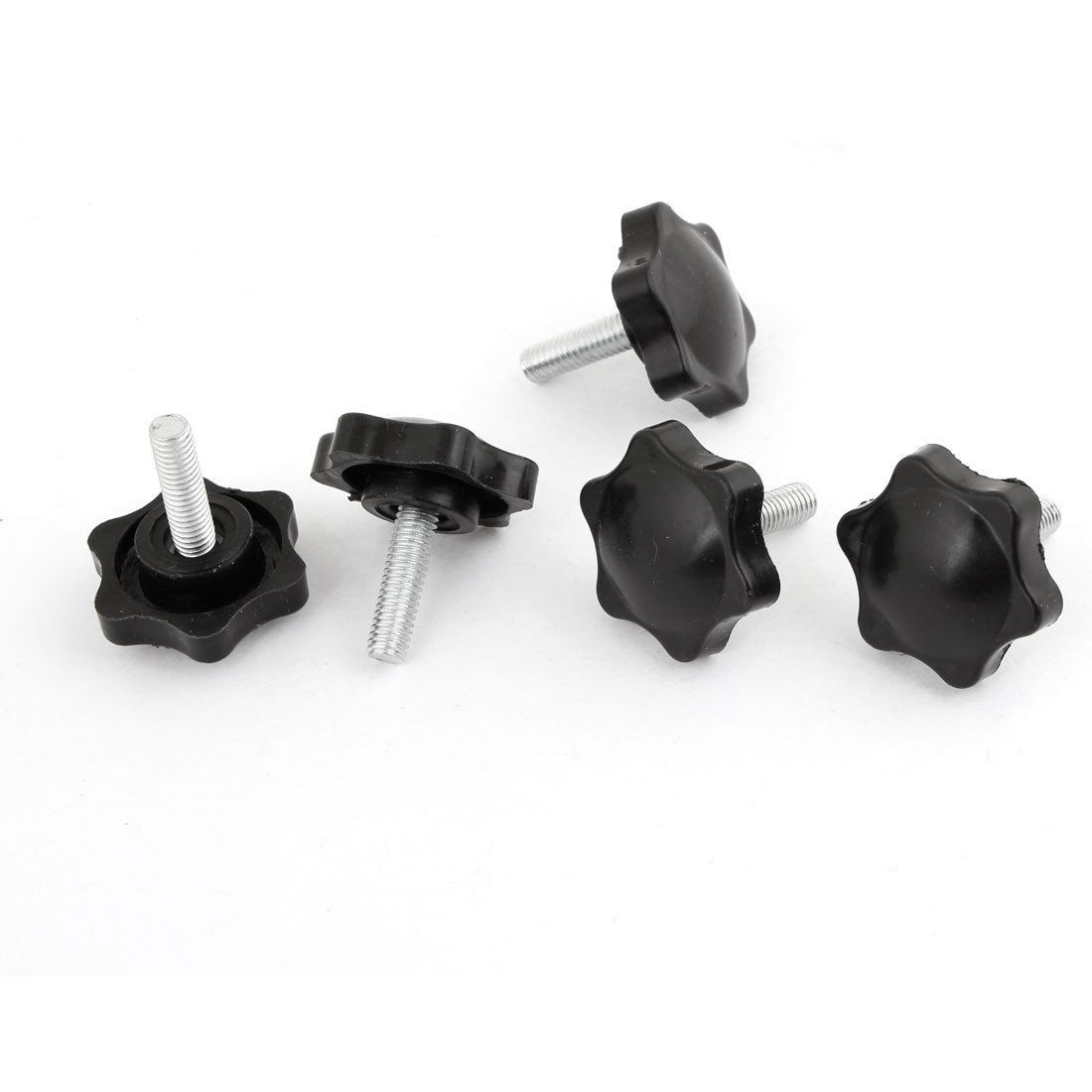 M6 x 20mm Star Cap Clamping Knob Grip 28mm Head Diameter 5 Pcs