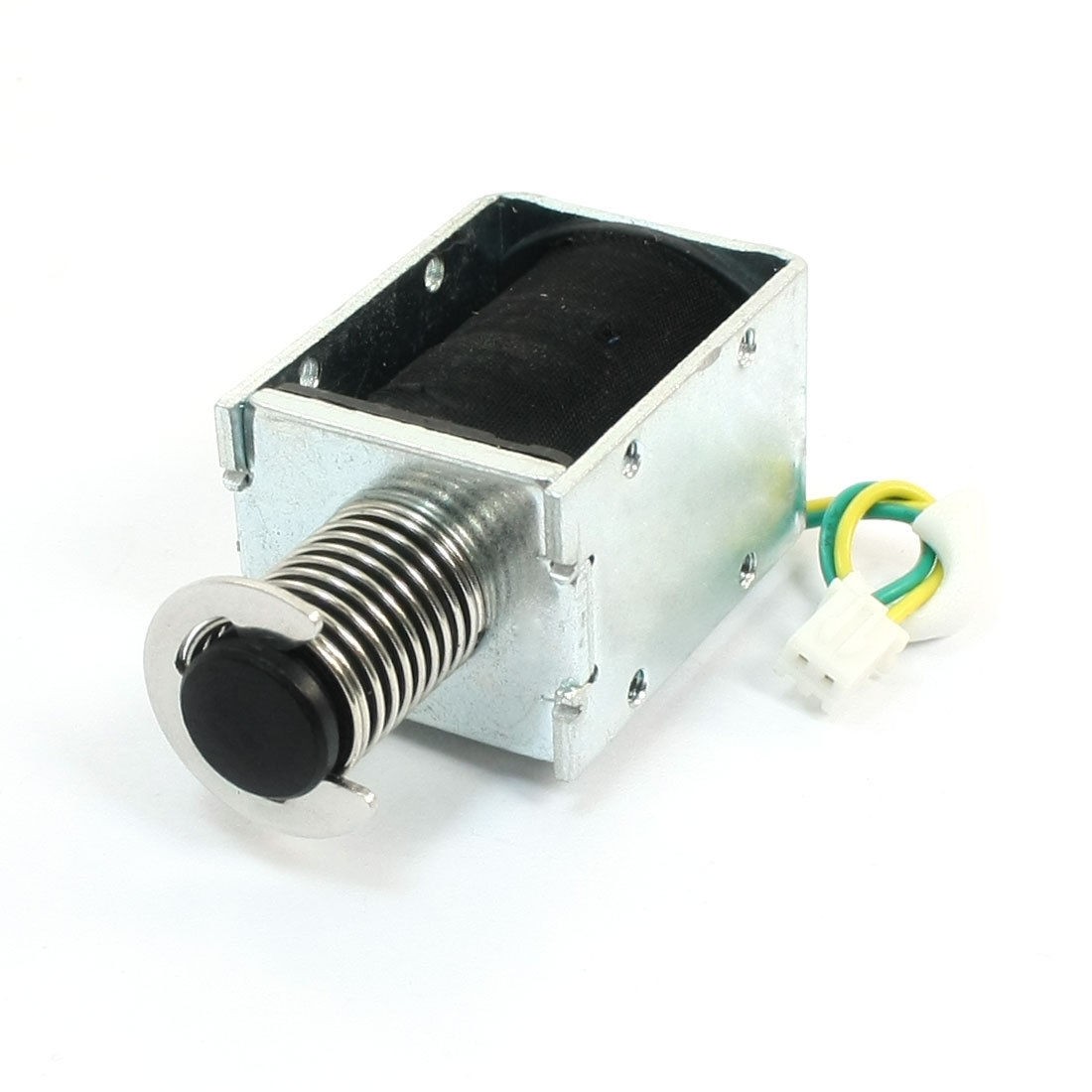 DC24V 30W Open Frame Solenoid Electromagnet w Spring Plunger 10mm 400g