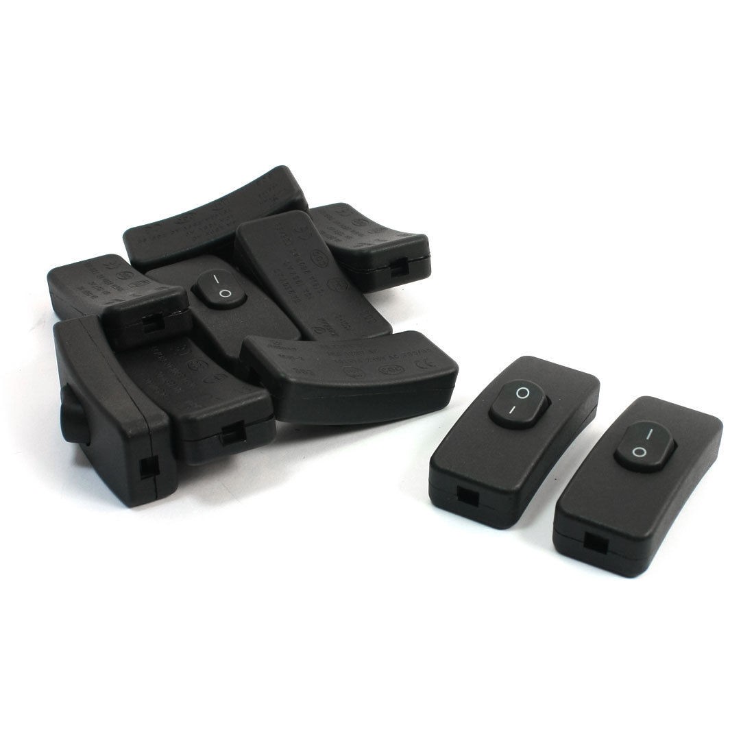 10Pcs Bed Lamp ON/OFF Black Rocker Switch AC250V/10(6)A AC125V/10A