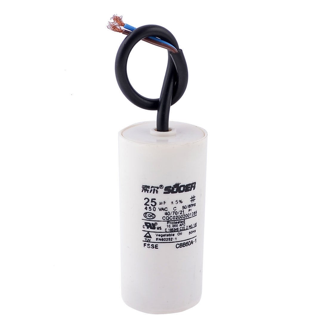 CBB60A-1 Polypropylene Film Motor Run Capacitor 450VAC 50/60Hz 25UF