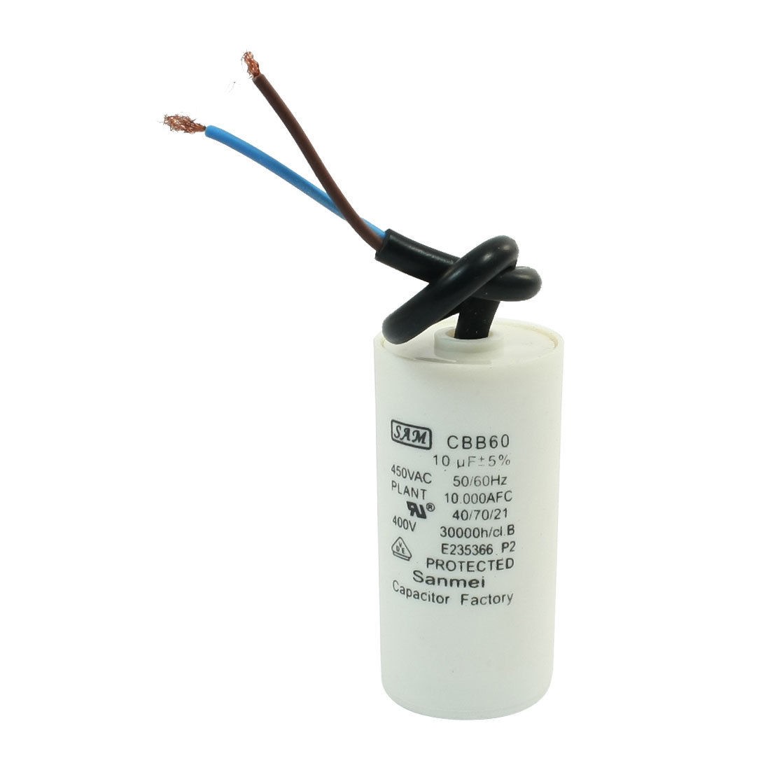 AC 450V CBB60 Type 10uF Thrminals Polypropylene Film Motor Capacitor for Washers