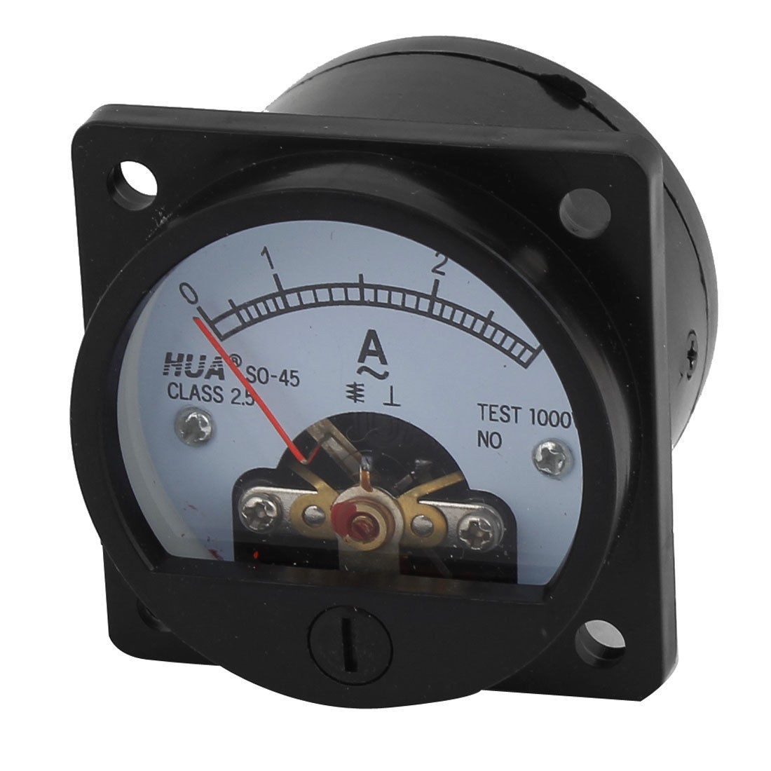 SO-45 Class 2.5 Accuracy AC 0-3A Analog Ammeter Panel Meter Black