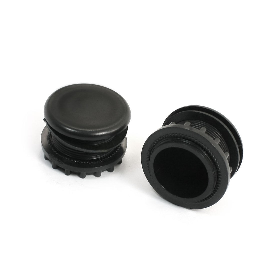 22mm Dia Mounting Hole Pilot Lamp Push Button Switch Plug Black 2 Pcs
