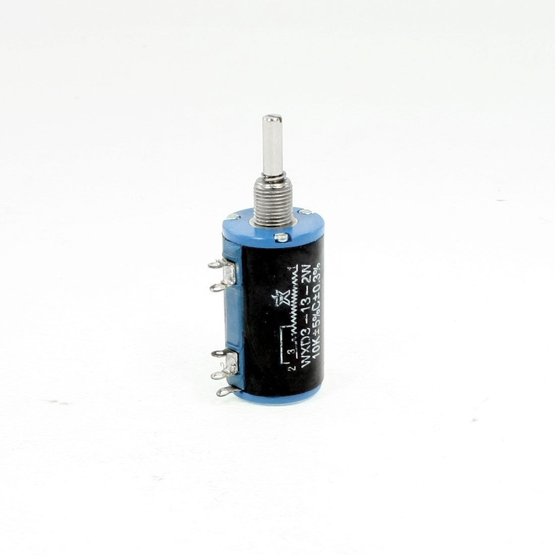 WXD3-13 10K ohm 2 Watts 4mm Round Shaft Rotary Wire Wound Potentiometer