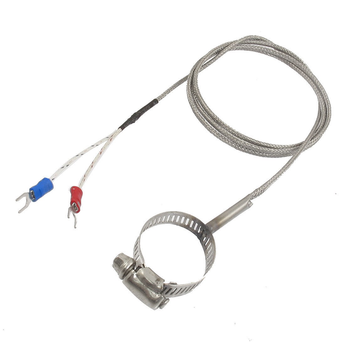 0-400C K Type Temperature Sensors Thermocouple 1 Meter w 1.2" Clamp Hoop Probe