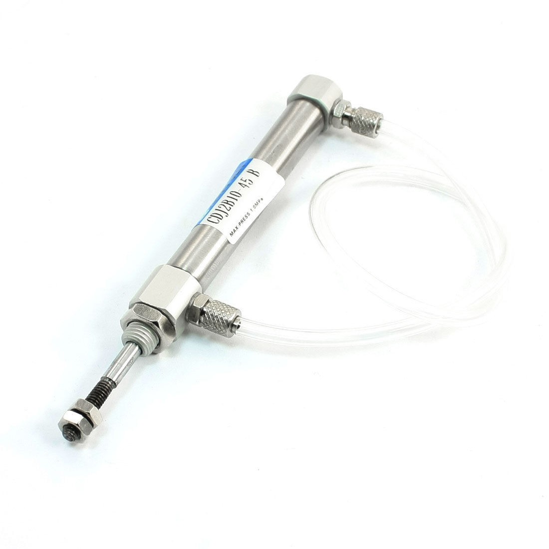 CDJ2B10 45 B 1 0Mpa 10mm Bore 45mm Stroke Pneumatic Cylinder w Clear PU Tube