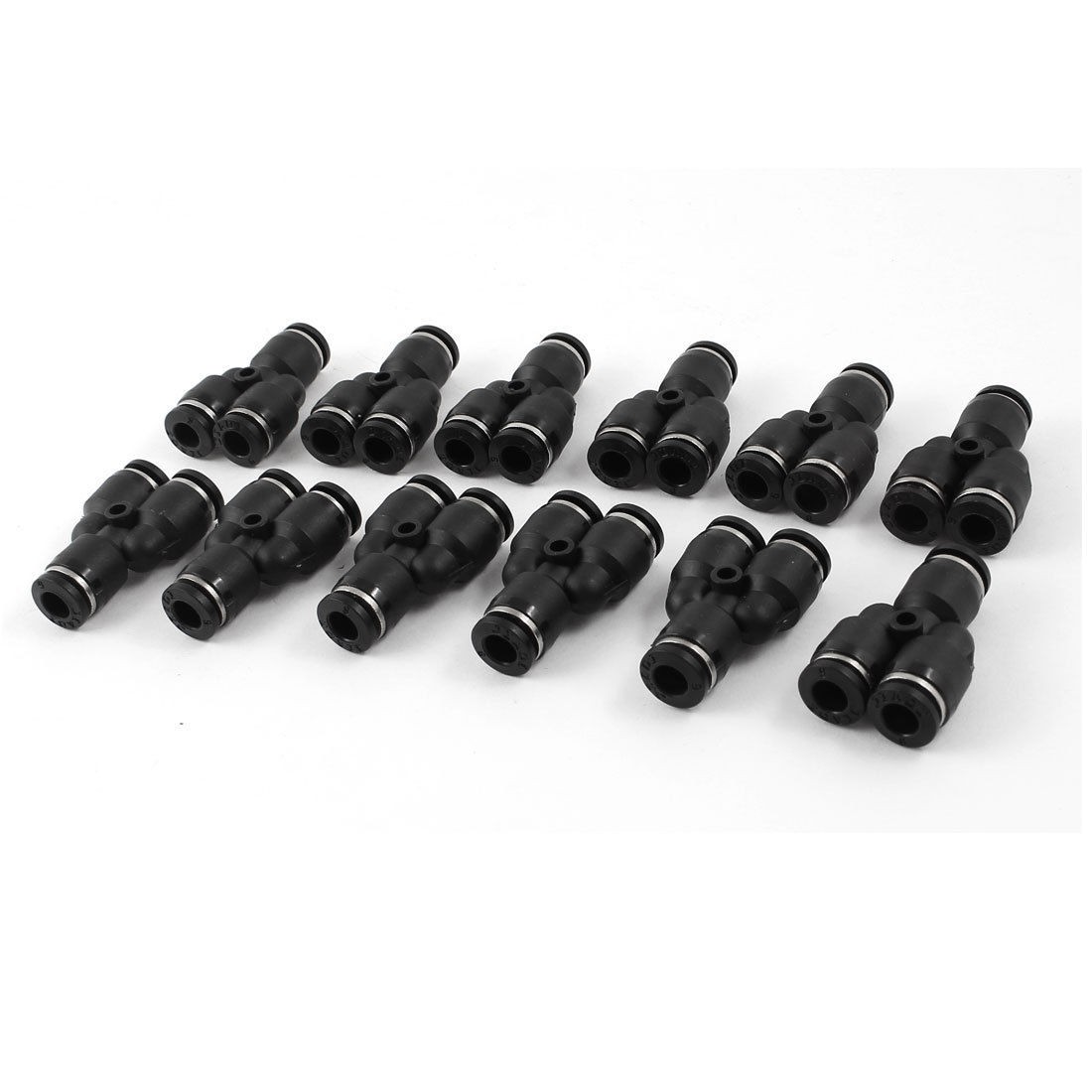 Air Piping 3 Ways 6mm to 6mm Y Shaped Coupler Tube Quick Joint Fittings 12 Pcs