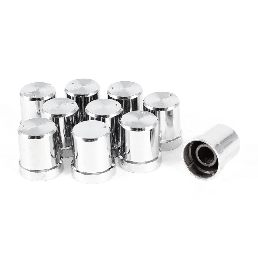 10pcs Plated Silver Tone Potentiometer Rotary Knobs 6mm Diameter Hole