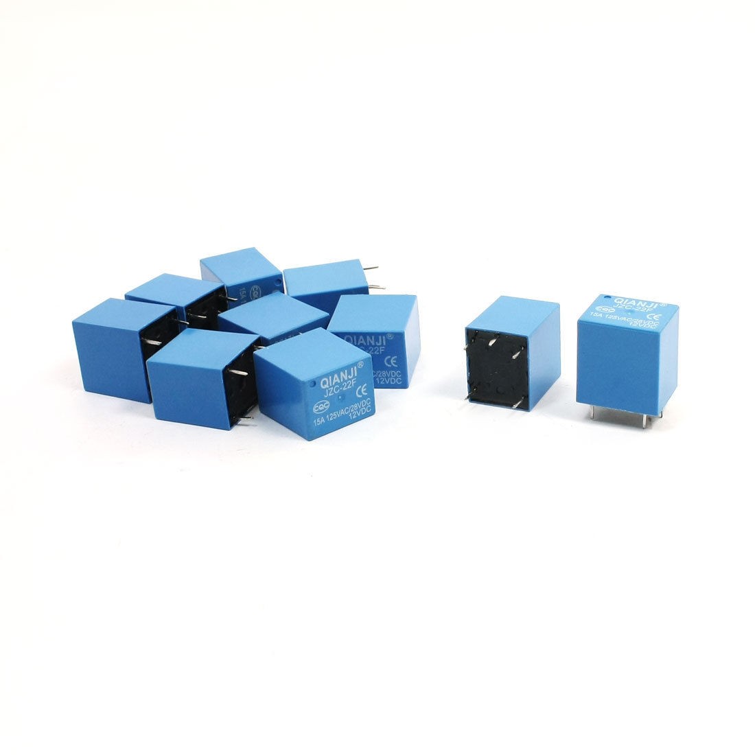 10 Pcs JZC-22F DC 12V Coil 15A 125VAC 28VDC 12VDC PCB Miniature Power Relay