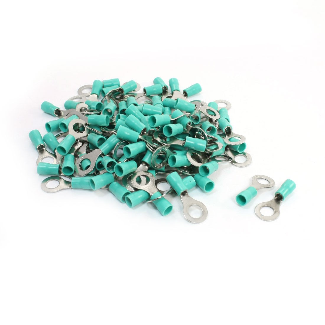 200Pcs RV5.5-8 AWG 12-10 Green Sleeve Pre Insulated Ring Terminals Connector