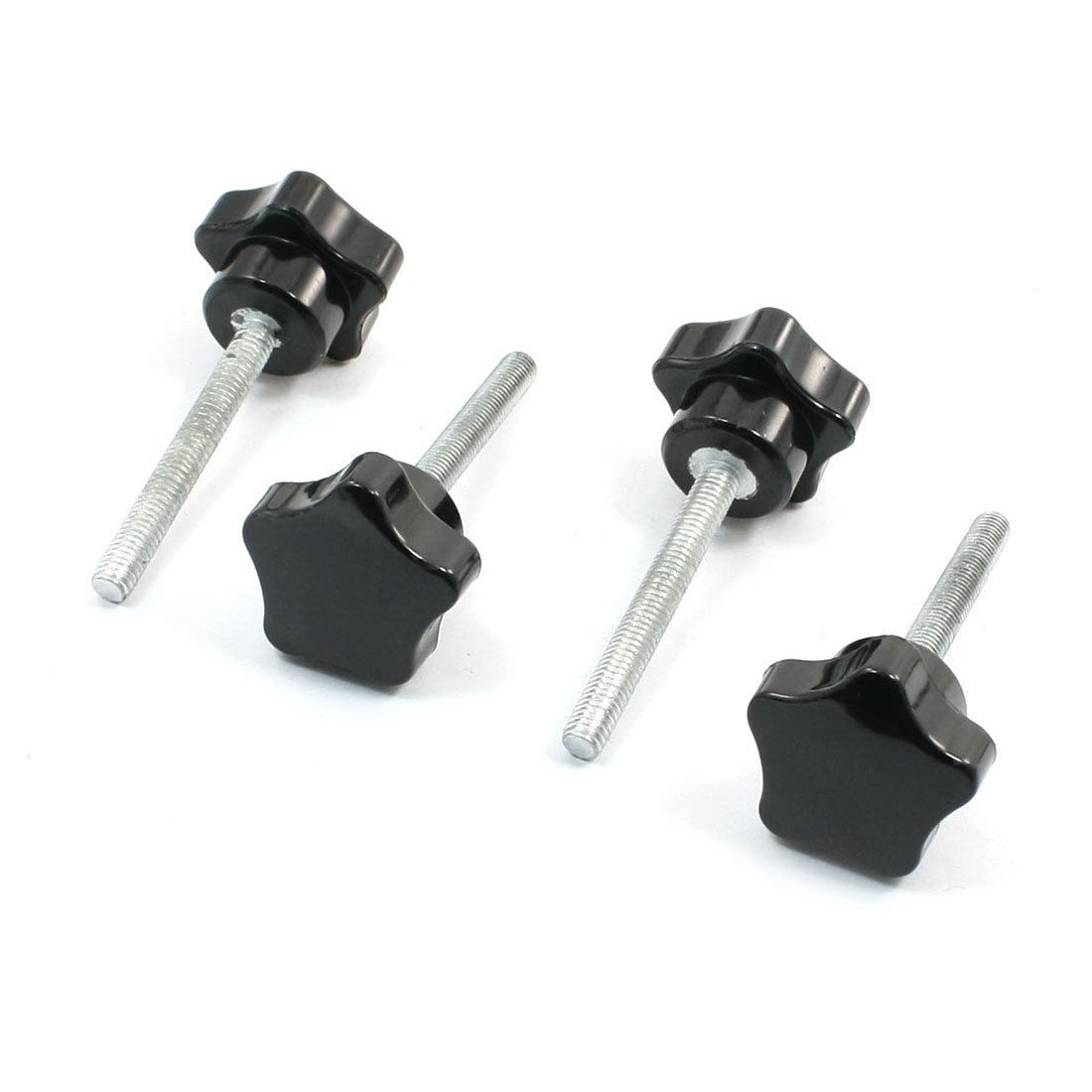 4 in One M6 x 50mm Male Thread 28mm Dia Star Shaped Head Screw Knob