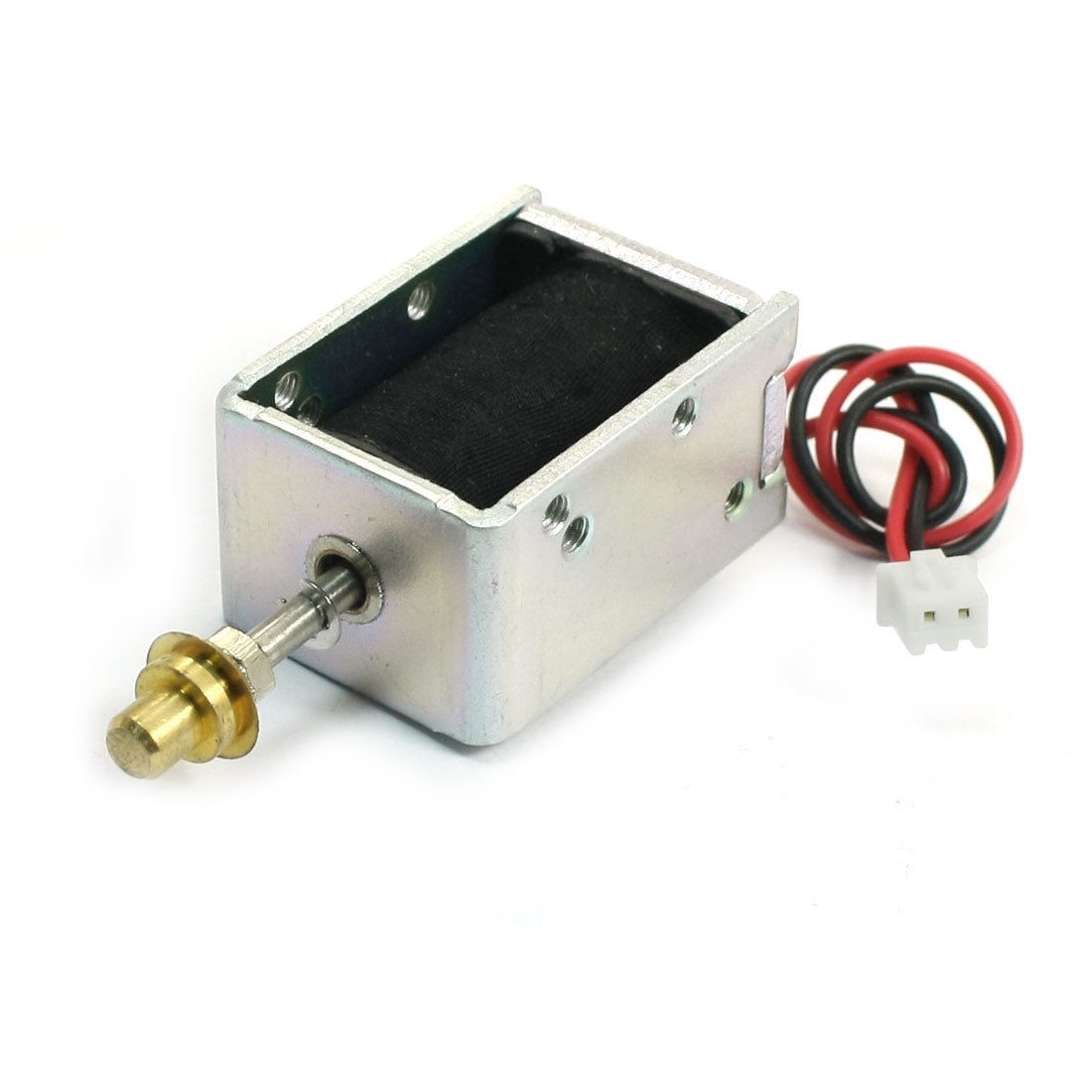 DC24V 0.8A Open Frame Solenoid Electromagnet w Plunger 2mm 850g 5mm 500g