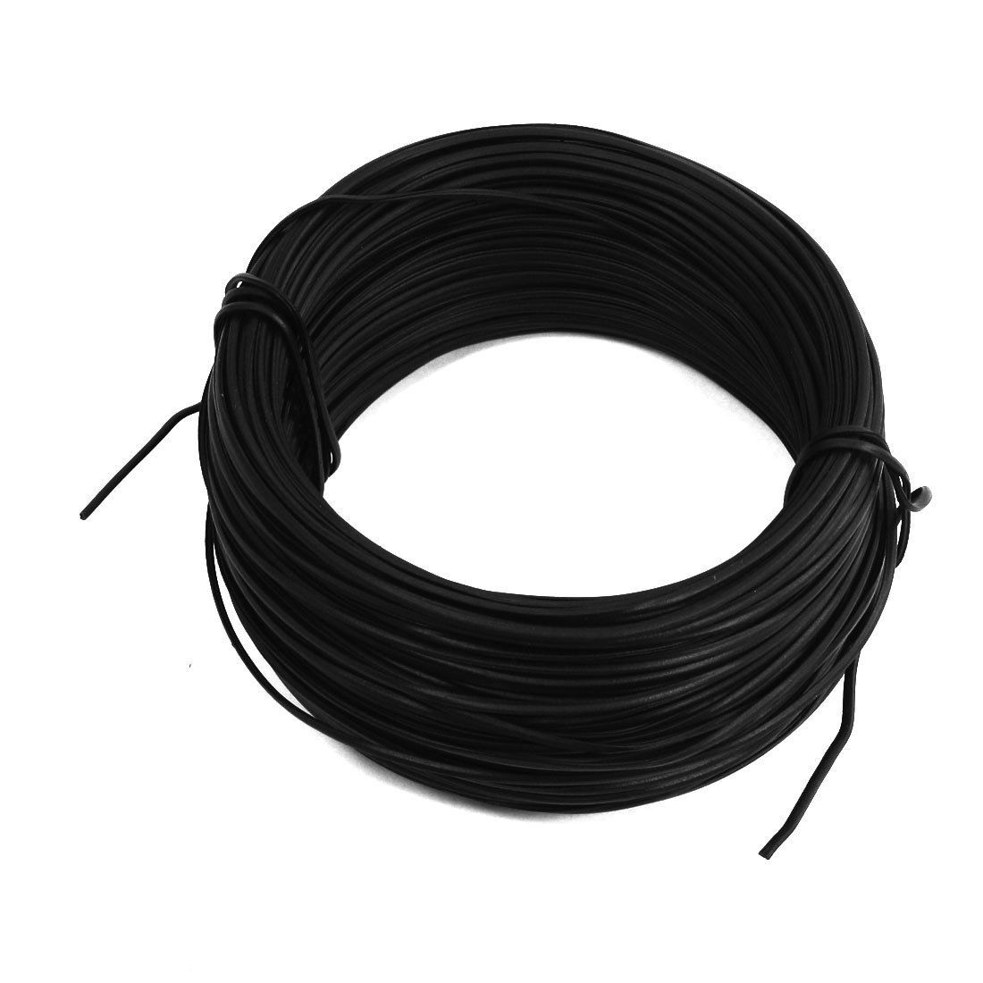 21M 0.75mm Dia Black Vinyl Coated Galvanized Iron Lined Wire Twist Tie