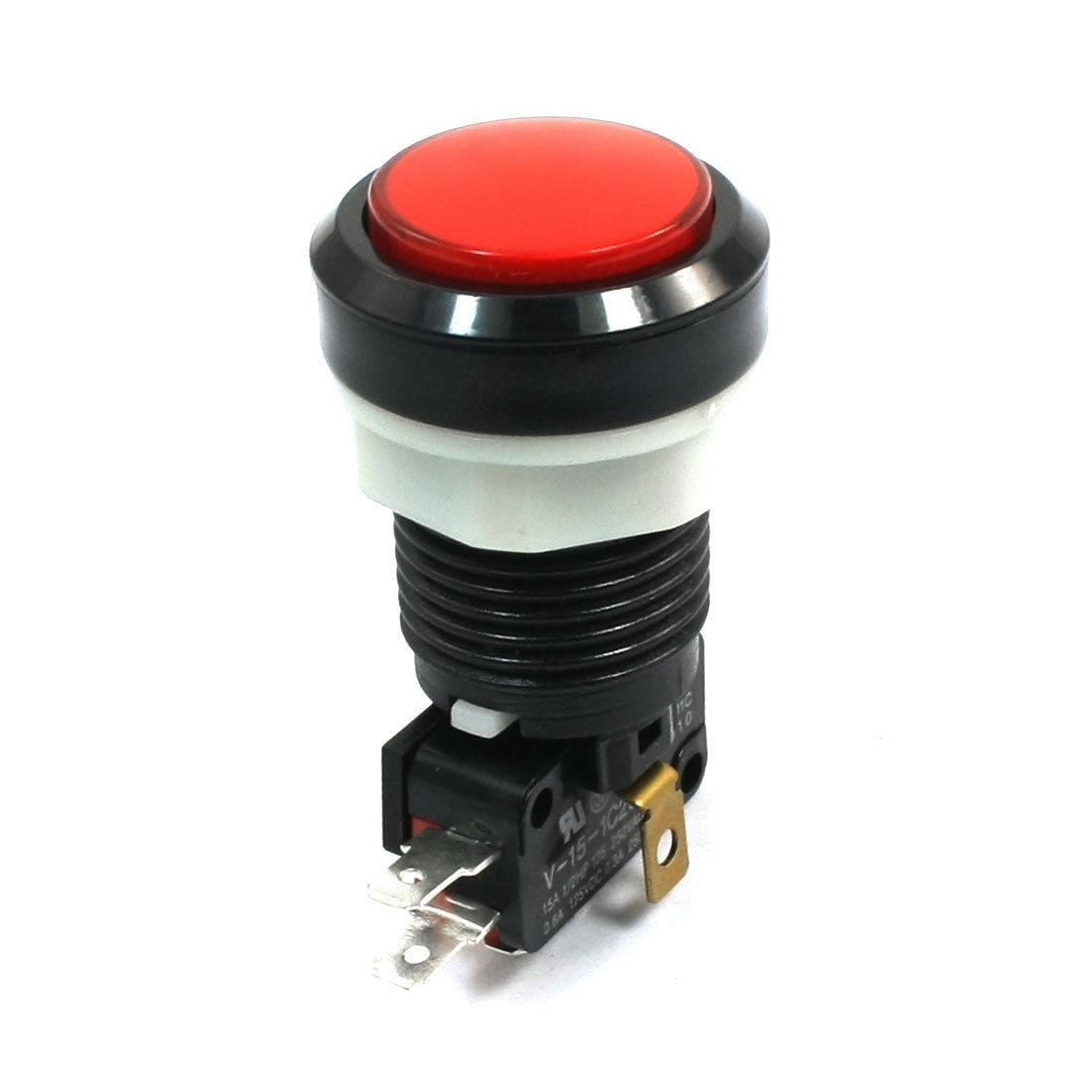 33mm Diameter Red Cap Momentary Pushbutton Switch SPDT AC125V/250V 15A