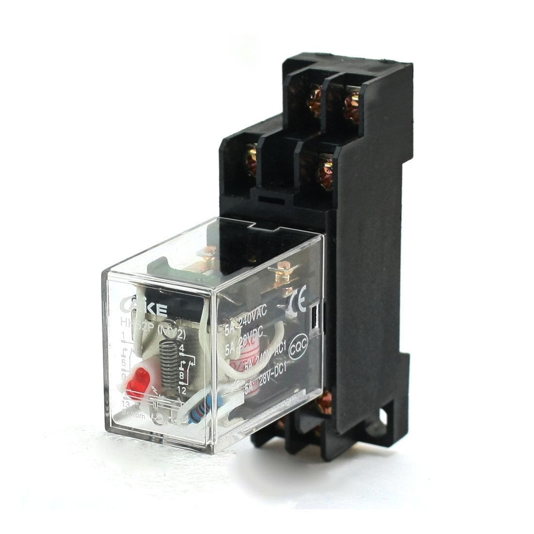 AC 200V/240V Coil DPDT 8 Terminal General Purpose Relay w Socket Base