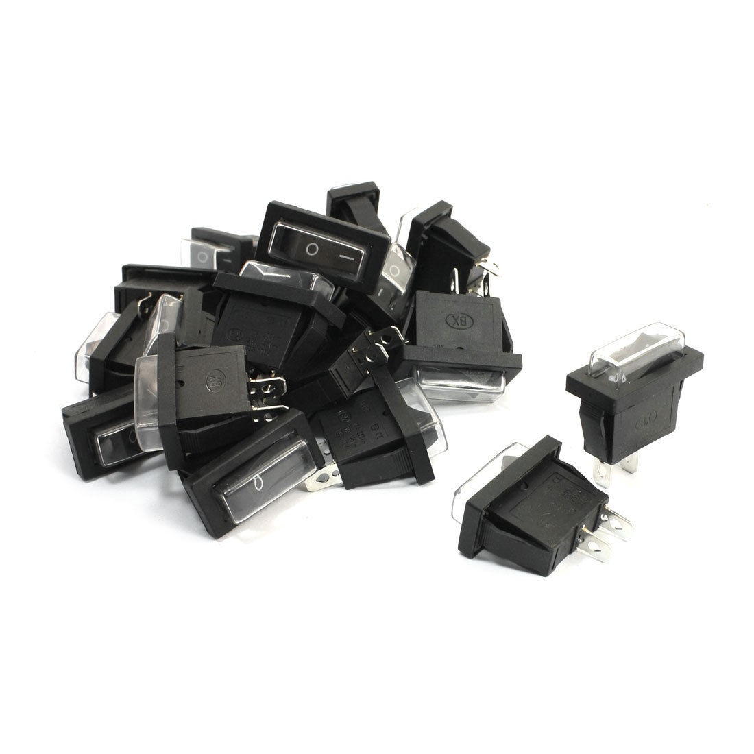20Pcs 2 Pin On/Off SPST Black Button Waterproof Snap in Boat Rocker Switches