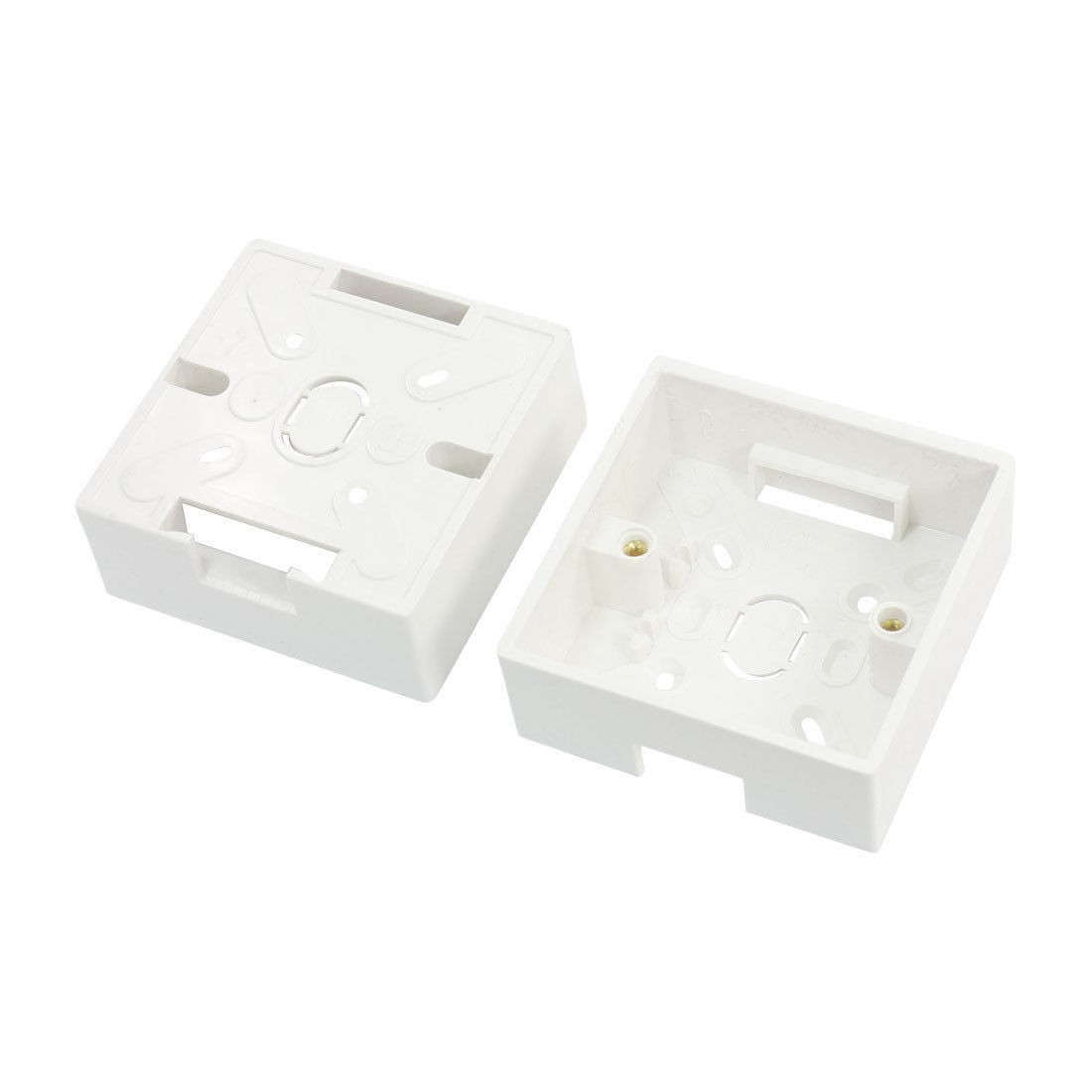 2pcs PVC Shell Flush Type Wall Mounted One Gang Junction Box Ivory