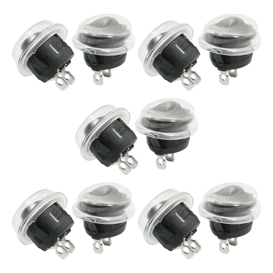 10 Pcs SPST Waterproof 2Pin Solder Snap in Rocker Switch 6A/4A 250VAC 10A 125VAC