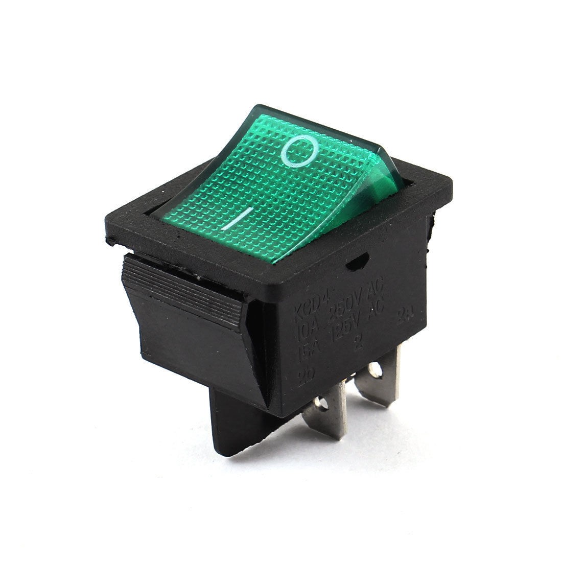 DPST 2 Position Green Boat Rocker Switch 4 Pins AC 250V/10A 125V/15A